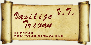 Vasilije Trivan vizit kartica